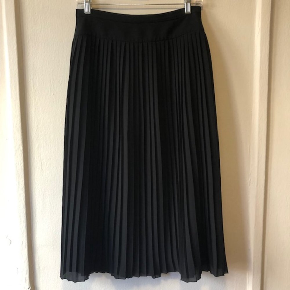 Black J.Crew Factory Pleated Midi Skirt